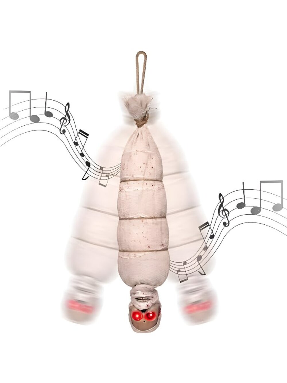 35" Halloween Animated Hanging Cocoon Corpse Decoration, Dead Body Prop
